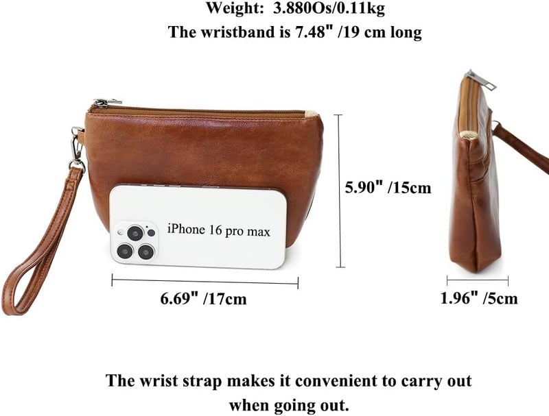 BBORGDC Small Wristlet Wallets for Women, Zip Clutch Bag with Wristlet Pouch, 3-Zipper Original Design - Image 2